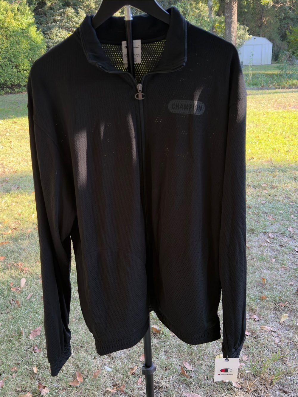 Champion Men's NWT Black Attack Mesh Full-Zip Track Jacket Warmup Size M V96544